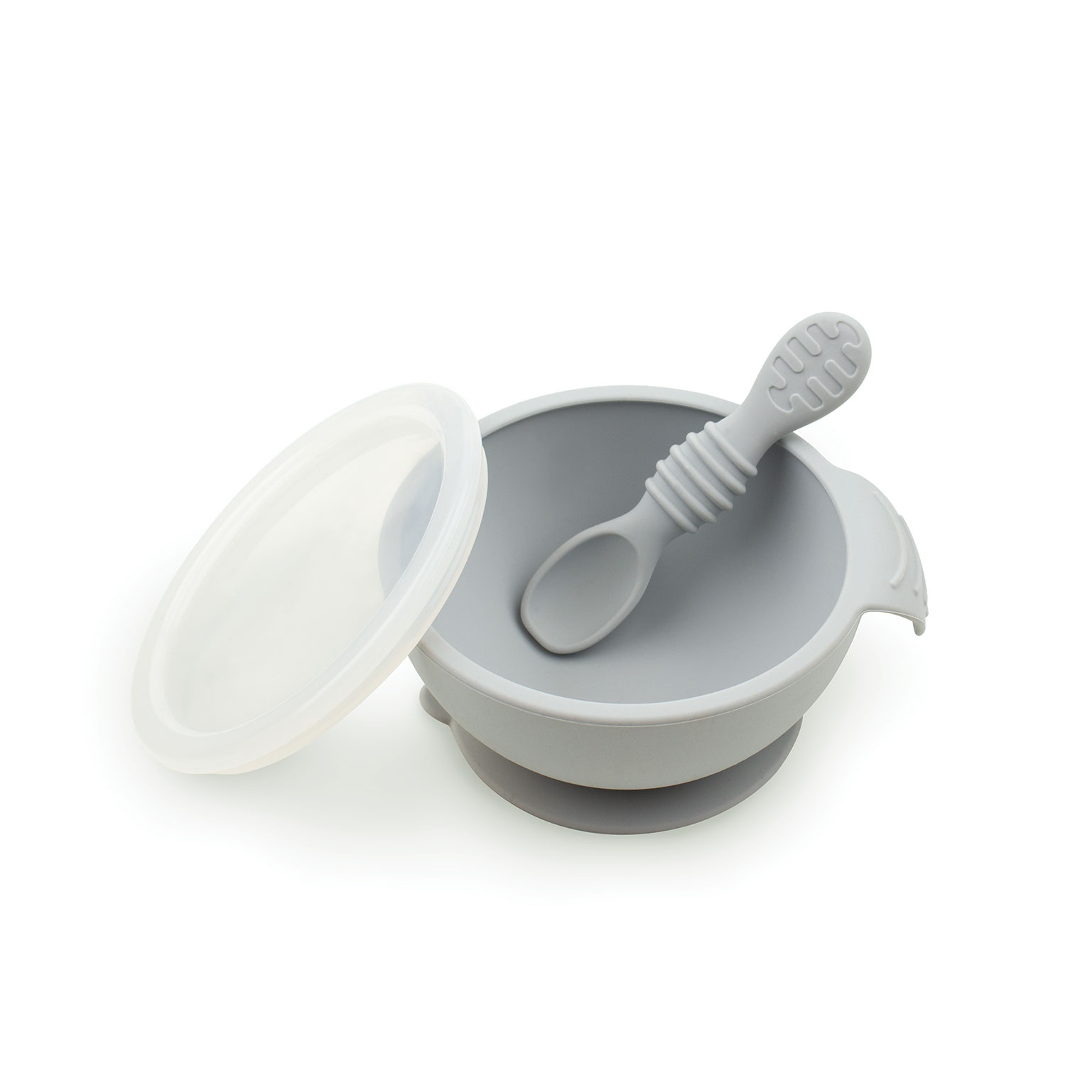 Silicone First Feeding Set with Lid & Spoon - Happy Baby Boxes